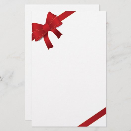 Kerstavond met rode bogen briefpapier (Voorkant / Achterkant)