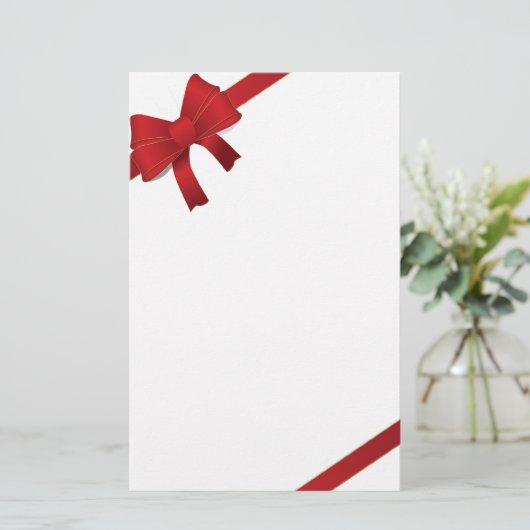 Kerstavond met rode bogen briefpapier (Staand voorkant)