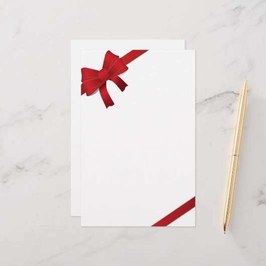 Kerstavond met rode bogen briefpapier (Voorkant / Achterkant in situ)