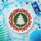 Kerstavond met rode en groene Floral Papieren Bordje (Feest)