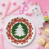 Kerstavond met rode en groene Floral Papieren Bordje (Feest)