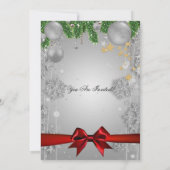 Kerstavond met Silver & Red Glam Kaart (Achterkant)