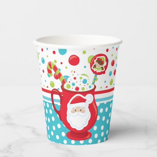 Kerstavond met warme cacao mok papieren bekers (Voorkant)