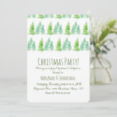 Kerstavond met waterkleurige feestbomen kaart (Staand voorkant)