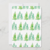 Kerstavond met waterkleurige feestbomen kaart (Achterkant)