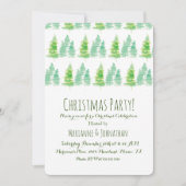 Kerstavond met waterkleurige feestbomen kaart (Voorkant)