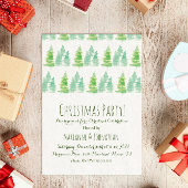 Kerstavond met waterkleurige feestbomen kaart