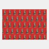 Kerstavond met zwarte en Tan Cavalier Inpakpapier Vel (Voorkant 2)