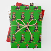 Kerstavond met zwarte en Tan Cavalier Inpakpapier Vel (In situ)