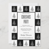 Kerstavond met zwarte en witte kerstbomen kaart (Voorkant)