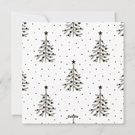 Kerstavond met zwarte en witte pine feestdagenkaart (Achterkant)