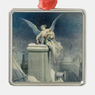 kerstavond metalen ornament