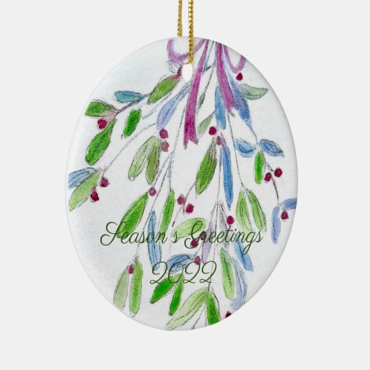 Kerstavond Mistletoe Keramische Decoratie (Rechts)