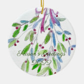 Kerstavond Mistletoe Keramische Decoratie (Voorkant)