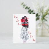 Kerstavond mode-groet cad, Fa la la la la Kaart (Staand voorkant)
