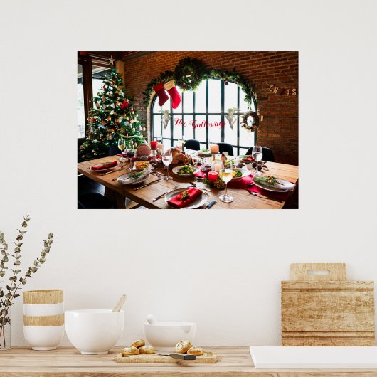 Kerstavond Monogram Food Angels Tradition Poster (Keuken)