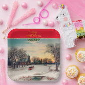 Kerstavond, mooie kunst, papieren bordje (Feest)