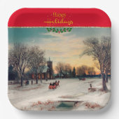 Kerstavond, mooie kunst, papieren bordje (Voorkant)