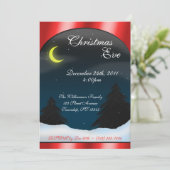 Kerstavond Nacht Familie Uitnodigingen (Staand voorkant)