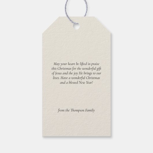  kerstavond nativiteit Christelijk Cadeaulabel (Achterkant)