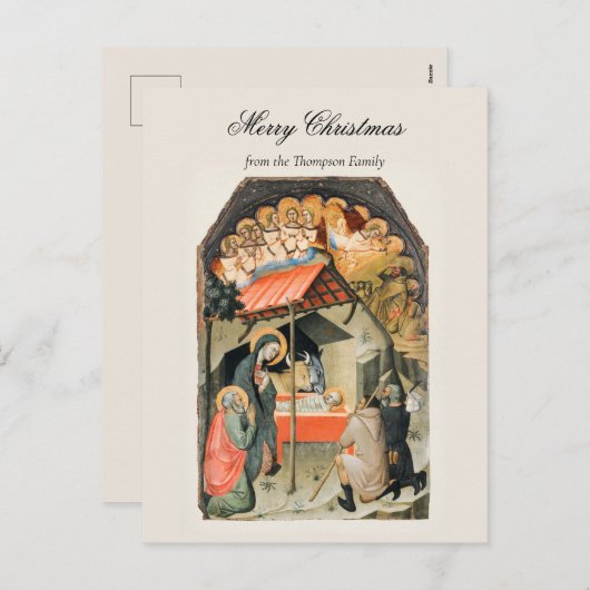  kerstavond nativiteit Christelijk Feestdagenkaart (Voorkant / Achterkant)