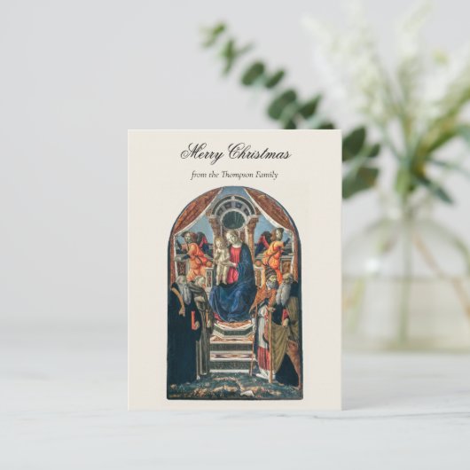  kerstavond nativiteit Christelijk Feestdagenkaart (Staand voorkant)