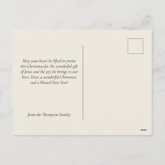 kerstavond nativiteit Christelijk Feestdagenkaart (Achterkant)