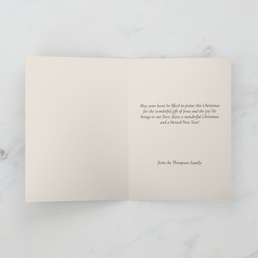  kerstavond nativiteit Christelijk Kaart (Binnen)