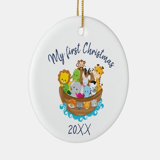 Kerstavond Noah's Ark Ceramic Ornament (Rechts)