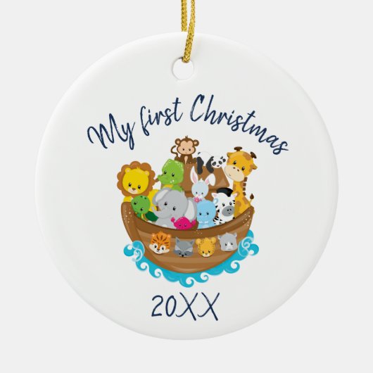 Kerstavond Noah's Ark Ceramic Ornament (Voorkant)