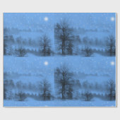 Kerstavond, Noordster, winter, sneeuw Cadeaupapier (Vlak)