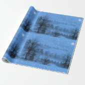 Kerstavond, Noordster, winter, sneeuw Cadeaupapier (Uitgerold)