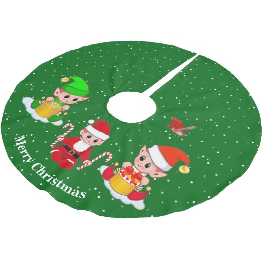 Kerstavond op groen kerstboom rok (Gekanteld)