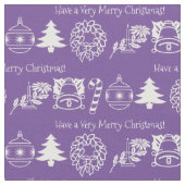 Kerstavond Paars/White Holiday Iconic Pattern Stof (Close Up)
