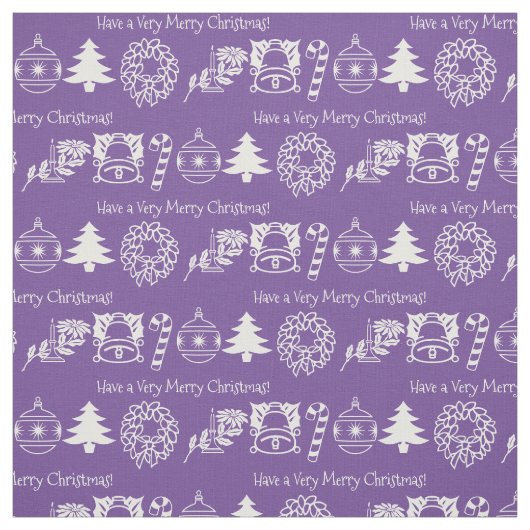 Kerstavond Paars/White Holiday Iconic Pattern Stof (Swatch)