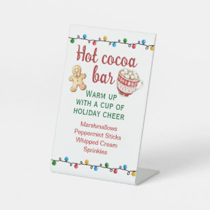 Kerstavond Panama Party Hot Cocoa Bar Reclamebord Met Voetstuk