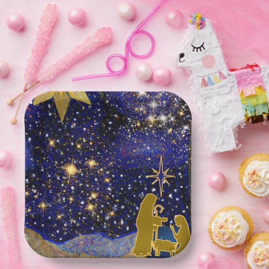 kerstavond papieren bordje (Feest)