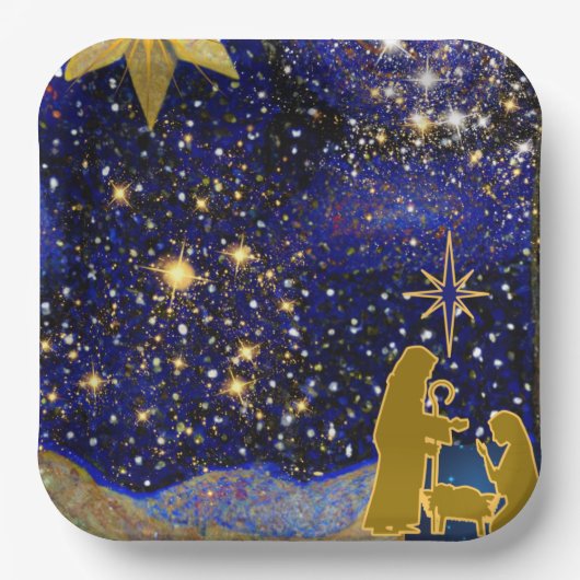 kerstavond papieren bordje (Voorkant)