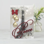 Kerstavond Parijs Card Eiffel Tower Stars Peac Kaart (Staand voorkant)