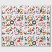 Kerstavond Patroon met Sinterklaas en zijn Slaap Cadeaupapier (Vlak)