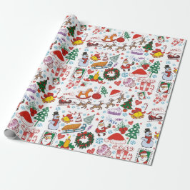 Kerstavond Patroon met Sinterklaas en zijn Slaap Cadeaupapier