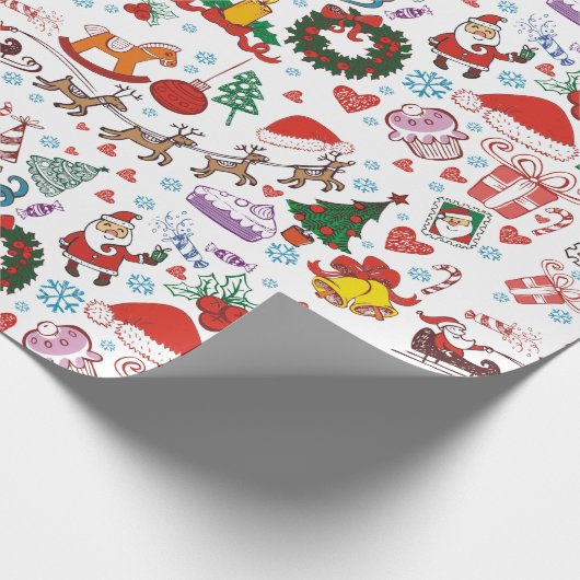 Kerstavond Patroon met Sinterklaas en zijn Slaap Cadeaupapier (Hoek)