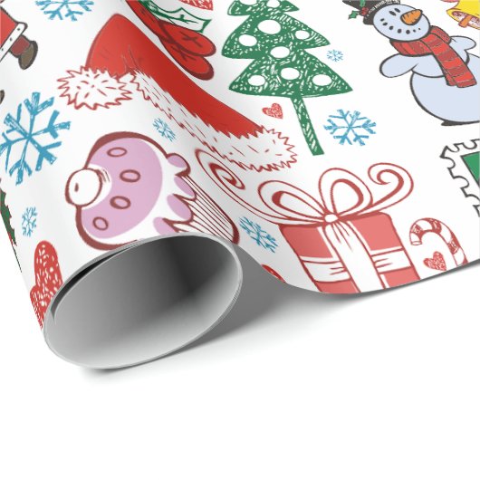 Kerstavond Patroon met Sinterklaas en zijn Slaap Cadeaupapier (Rol Hoek)