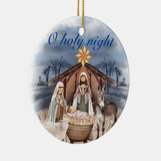 Kerstavond Religie Keramisch Ornament (Rechts)