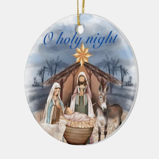 Kerstavond Religie Keramisch Ornament (Links)