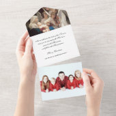 Kerstavond Religieuze Foto Mary Jesus Angels All In One Uitnodiging (Afscheurbaar)