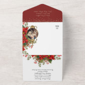 Kerstavond Religieuze Foto Mary Jesus Angels All In One Uitnodiging (Buitenkant)