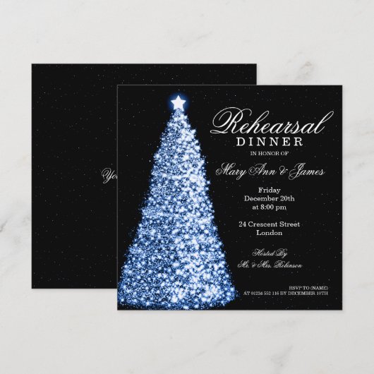 Kerstavond repetitie in blauw kaart (Voorkant / Achterkant)