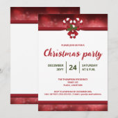 Kerstavond rode en witte snoepsuikerriet kaart (Voorkant / Achterkant)