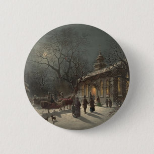 Kerstavond Ronde Button 5,7 Cm